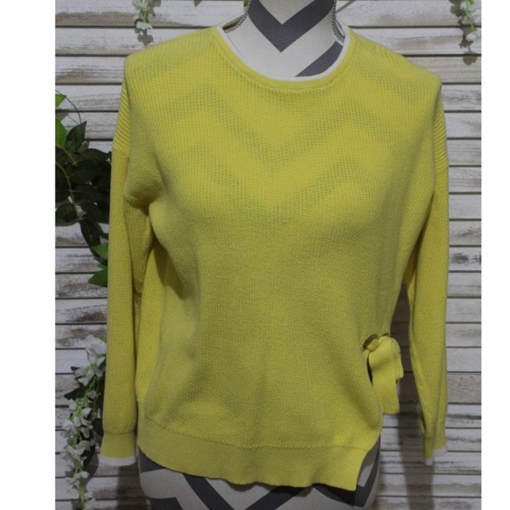 Zara Yellow side tie knitwear sweater (1327)🦋